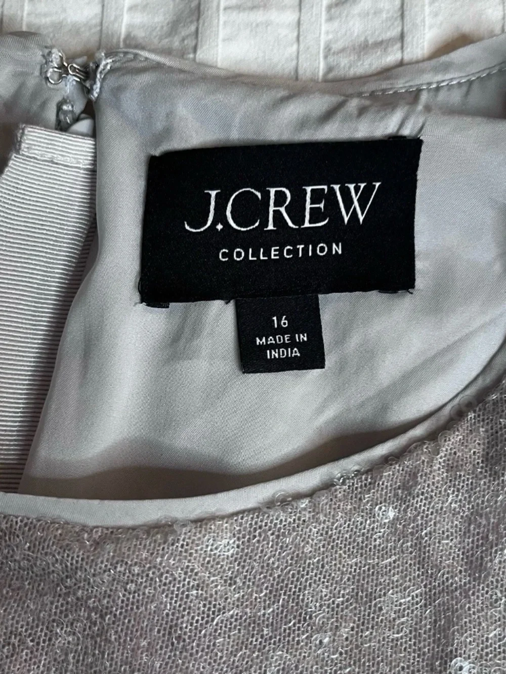 J. Crew Stunning Silver Sequin Shift Dress Size 16 Holiday Party Dress